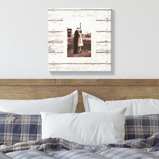 rustikale Vintage Stallhütte Leinwanddruck (Insitu (Schlafzimmer))