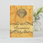 rustikale, Vintage Strandhochzeit lädt zum Verweil Einladung (Stehend Vorderseite)