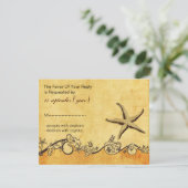 rustikale, Vintage Strandhochzeit mit Seestern uAw RSVP Karte (Stehend Vorderseite)