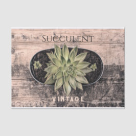 Rustikale Vintage Sukkulente Grüne Botanische Ephe Seidenpapier