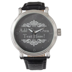 Rustikale Vintage Tafel-Gewohnheit personalisiert Armbanduhr