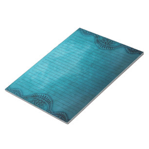 Rustikale Vintage Tealblaue linierte Grunge-Korres Notizblock