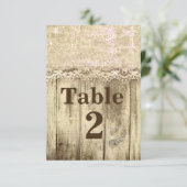 Rustikale Vintage Tischnummer (Stehend Vorderseite)