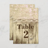 Rustikale Vintage Tischnummer (Vorne/Hinten)