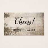 Rustikale Vintage Trinkkarten mit Holz und Blätter (Rückseite)