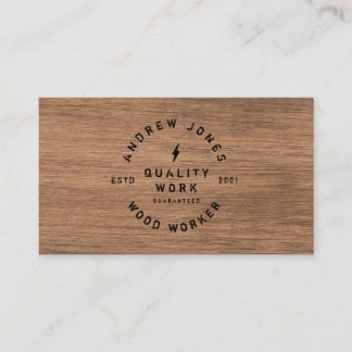 Rustikale Vintage Typografie aus dunklem Holz, mod Visitenkarte