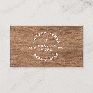 Rustikale Vintage Typografie aus dunklem Holz, mod Visitenkarte