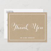 Rustikale Vintage Typografie Danke Postcard Postkarte (Vorne/Hinten)