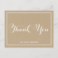 Rustikale Vintage Typografie Danke Postcard