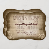 Rustikale Vintage Typografie - Einladungen zur Hoc (Vorne/Hinten)