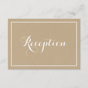 Rustikale Vintage-Typografie-Script-Empfangskarte Begleitkarte