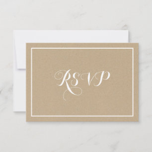 Rustikale Vintage Typografie Script RSVP Card Karte