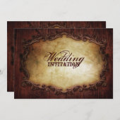rustikale Vintage Typografie Western Hochzeit Einladung (Vorne/Hinten)
