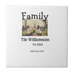 Rustikale Vintage Vorlage für das Foto mit Familie Fliese