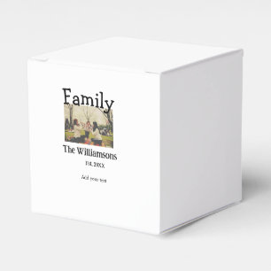 Rustikale Vintage Vorlage für das Foto mit Familie Geschenkschachtel