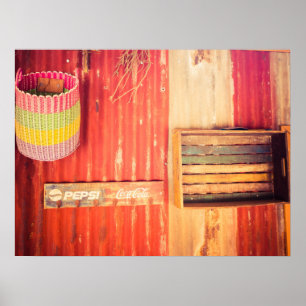 Rustikale Vintage Wanddekoration mit Retro-Schild- Poster