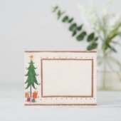 rustikale Vintage Weihnachten-Einladung Feiertagspostkarte (Stehend Vorderseite)
