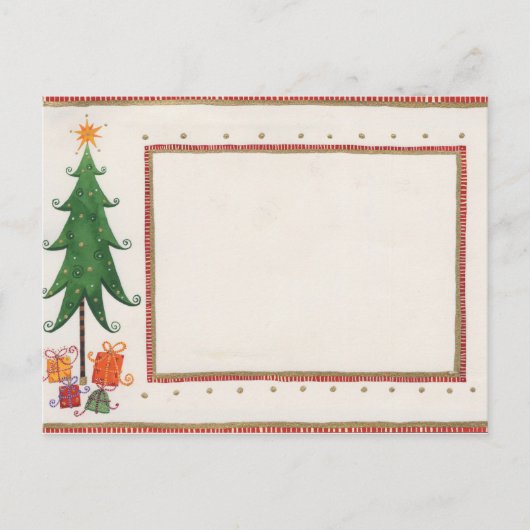 rustikale Vintage Weihnachten-Einladung Feiertagspostkarte (Vorderseite)