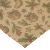 Rustikale, vintage Weihnachtsmusterung Tischdecke (Schrägansicht)