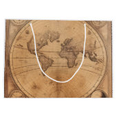 Rustikale Vintage Weltkarte Globe (2) Große Geschenktüte (Rückseite)