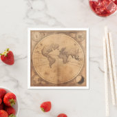 Rustikale Vintage Weltkarte Globe (2) Serviette (Beispiel)