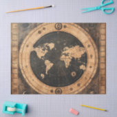 Rustikale Vintage Weltkarte Globe (4) Seidenpapier (Basteln)
