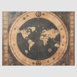 Rustikale Vintage Weltkarte Globe (4) Seidenpapier