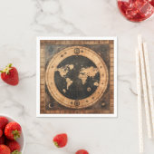 Rustikale Vintage Weltkarte Globe (4) Serviette (Beispiel)