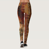Rustikale Vintage Weltkarte Leggings (Rückseite)