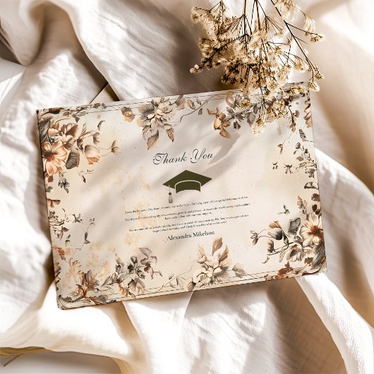 Rustikale Vintage Wildblume Blüte Abschluss Dankeskarte