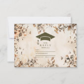 Rustikale Vintage Wildblume Blüte Abschluss RSVP Karte (Vorderseite)