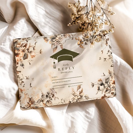 Rustikale Vintage Wildblume Blüte Abschluss RSVP Karte