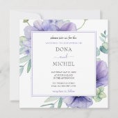 Rustikale Violet Summer Wild Floral Wedding Einladung (Vorderseite)