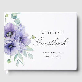 Rustikale Violet Summer Wild Floral Wedding Gästebuch