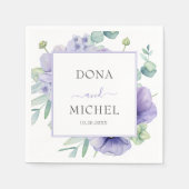 Rustikale Violet Summer Wild Floral Wedding Serviette (Vorderseite)