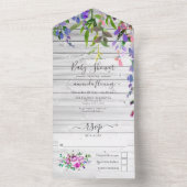 Rustikale Violett-Blumendusche All In One Einladung (Innen Boden)