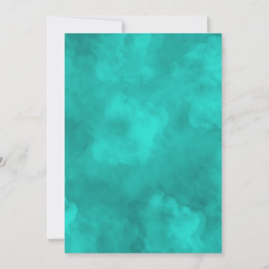 Rustikale Violett- und Türkisblütenhochzeit Einladung (Rückseite)