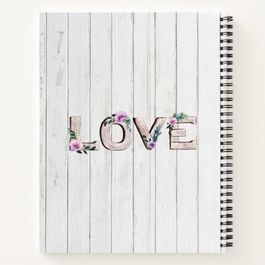 Rustikale violette Blumen Rezept Buch für Großmutt (Rückseite)