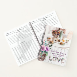 Rustikale violette Blumen Rezept Buch für Großmutt