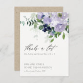 Rustikale Violette Lila Blumenblätterung Danke Postkarte (Vorne/Hinten)