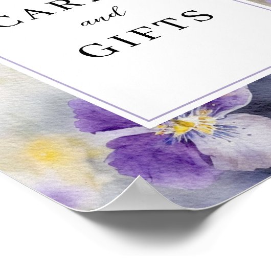 Rustikale Violetten Karten und Geschenke Zeichen Poster (Ecke)