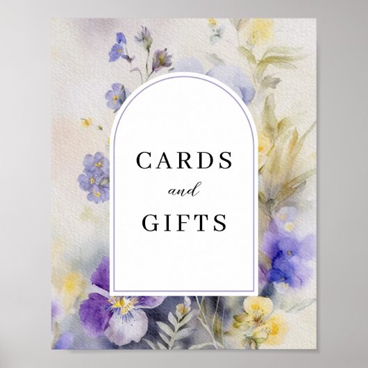 Rustikale Violetten Karten und Geschenke Zeichen Poster (Vorne)