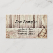 rustikale Visitenkartenmuster Visitenkarte (Rückseite)