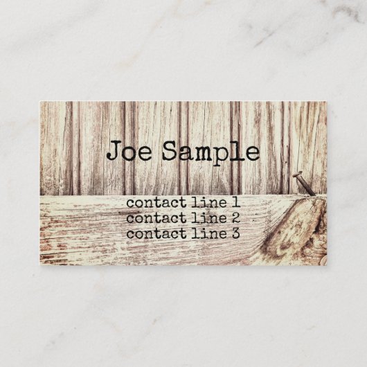 rustikale Visitenkartenmuster Visitenkarte (Rückseite)