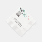 Rustikale Vogelkäfige und Taubenhochzeitpapier Nap Serviette (Ecke)