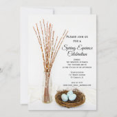 Rustikale Vogelnest-Eier Frühlingssommer Equinox F Einladung (Vorderseite)