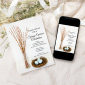 Rustikale Vogelnest-Eier Frühlingssommer Equinox F Einladung