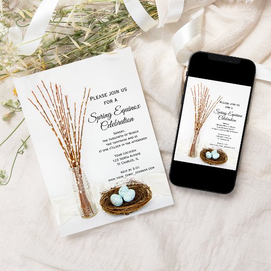 Rustikale Vogelnest-Eier Frühlingssommer Equinox F Einladung