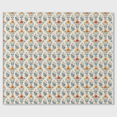 Rustikale Volkstümliche Blumen-Geschenkverpackung, Geschenkpapier (Flach)