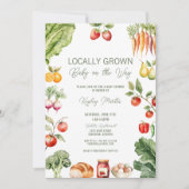 Rustikale, vor Ort gezüchtete Bauernmarkt-Babydusc Einladung (Vorderseite)